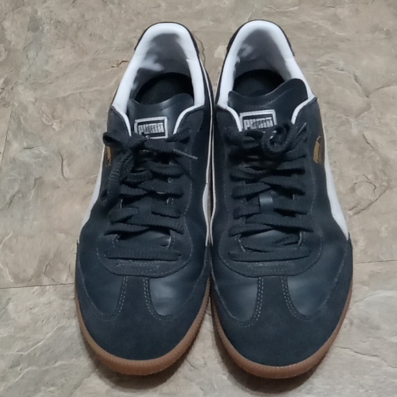 Puma Black and White Retro Sneakers with Suede Upper Super Liga - Picture 2 of 7